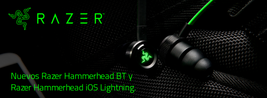 Razer anuncia la nueva línea de auriculares Razer Hammerhead con modelos Bluetooth e iOS