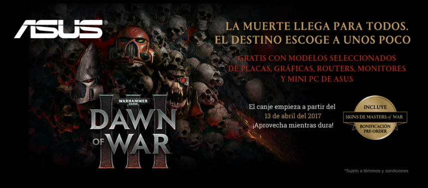 Aprovecha la promoción Dawn of War III de ASUS