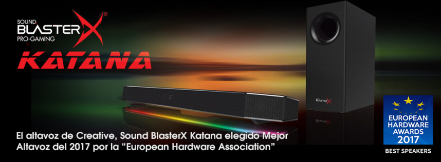 El altavoz de Creative, Sound BlasterX Katana elegido Mejor Altavoz del 2017 por la “European Hardware Association”